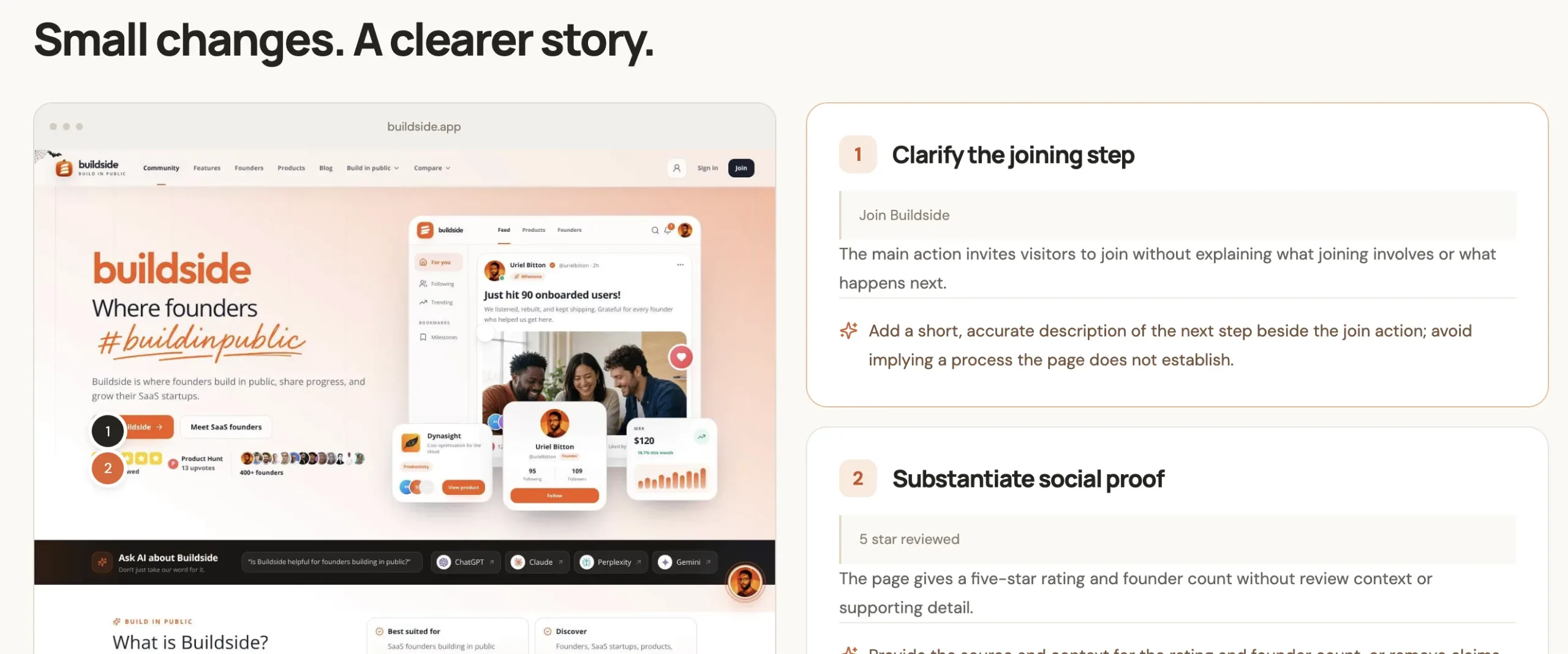 I just built a tool that analyzes your landing page and tells you what needs fixing 🔥 screenshot